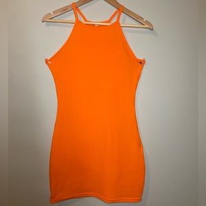 Neon orange mini dress size: S